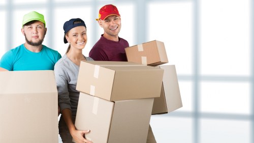 Careful packing of office electronics and computers for a Shoreditch move