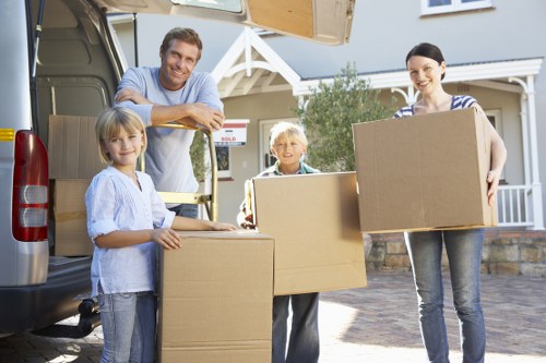 Planning a home move in Shoreditch with boxes and moving van