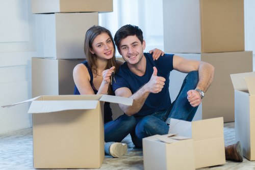 Local Shoreditch moving team handling boxes and furniture